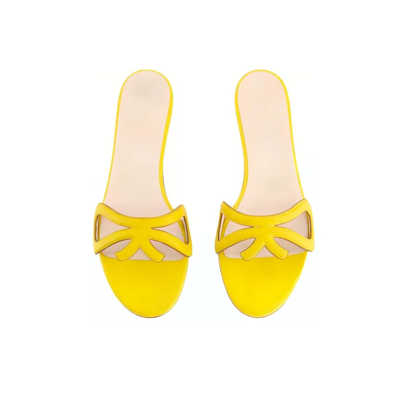 GIAMBATTISTA VALLI Slide Slippers Women's Yellow-2