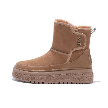 Junjali Warm Water-Resistant Wear-Resistant Slip-Resistant Short Snow Boots 4CM Women's