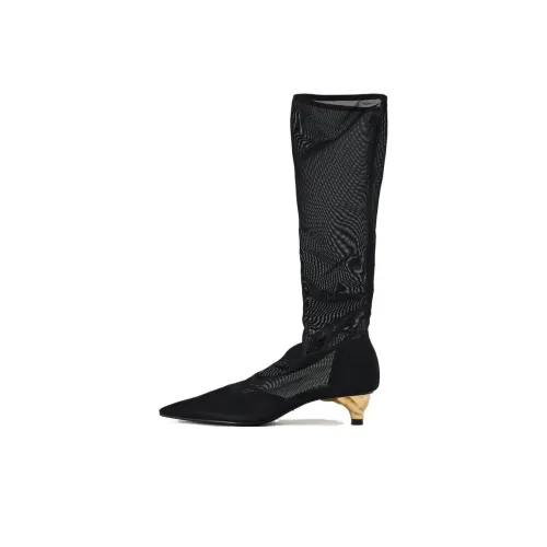 ZARA Knee-high Boots 4cm Women's Black