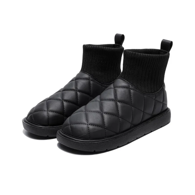 EBLAN Warm Ankle-Length Snow Boots Women's Black-2