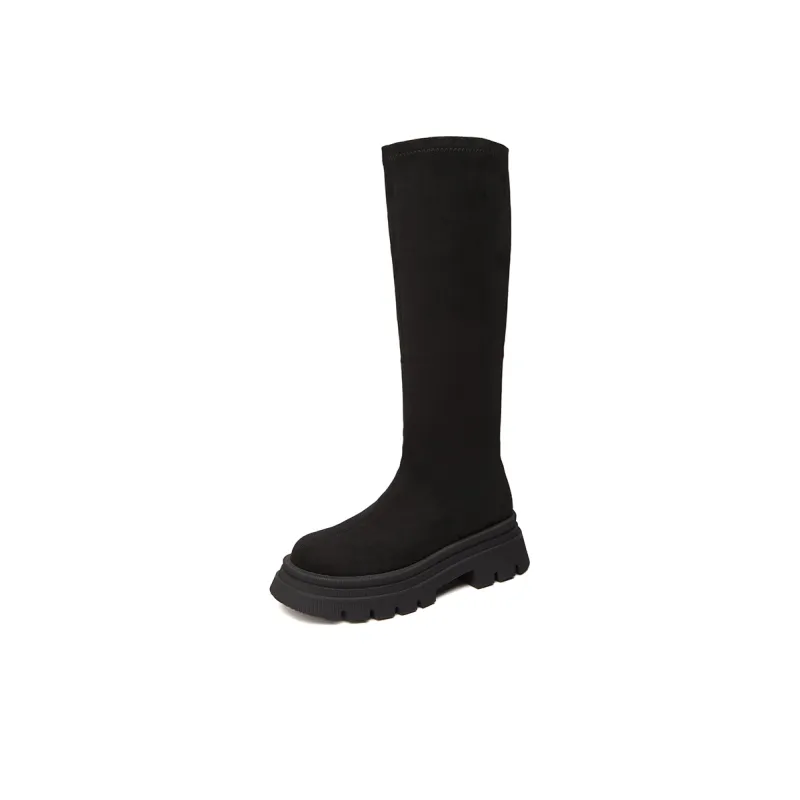 DAPHNE Knee high Boots Women's Black/Yellow-1