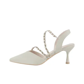 DAPHNE Slim Heel High Heels 5.5cm Women's White Green