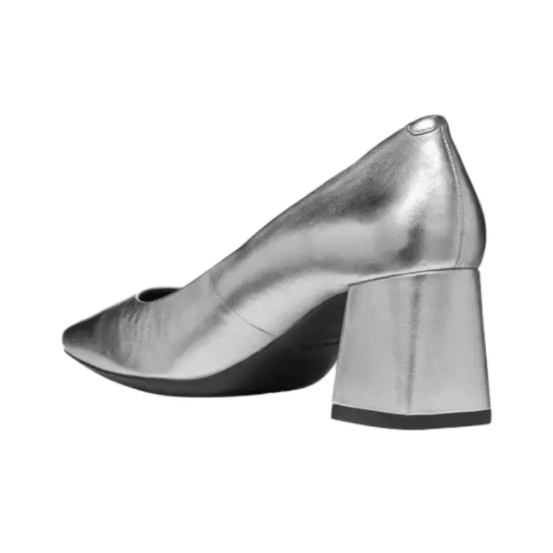 GEOX Giselda Chunky Heel High Heels 6.5cm Women's Silver-3