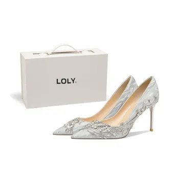 LOLY Slim Heel High Heels Women's Silver Box