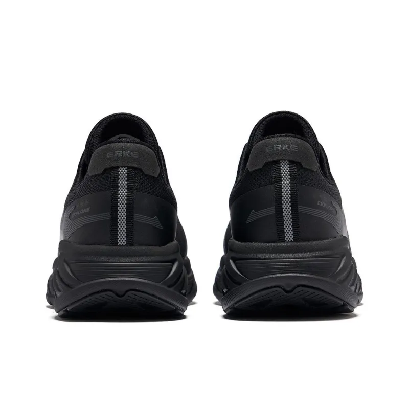 Erke Anti Slip And Wear Resistant Breathable Low Top Casual Running Shoes Men's Black Gray-4