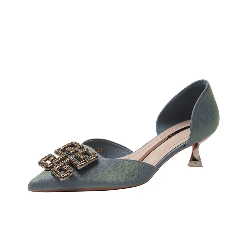 Bamiti High Heels Women's Khaki/Blue/Pink/Orange Red/Black-0