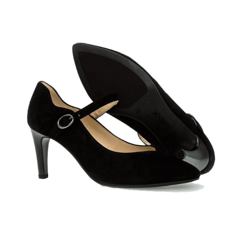 Gabor Slim Heel High Heels 7cm Women's Black-2
