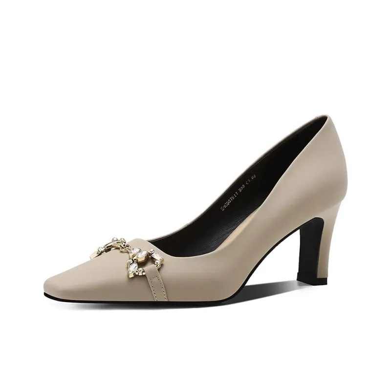 BOSSSUNWEN Chunky Heel High Heels 7cm Women's-5