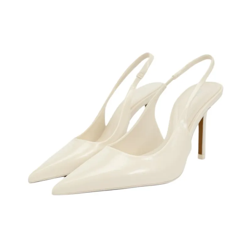 ZARA Slim Heel High Heels Women's White-1