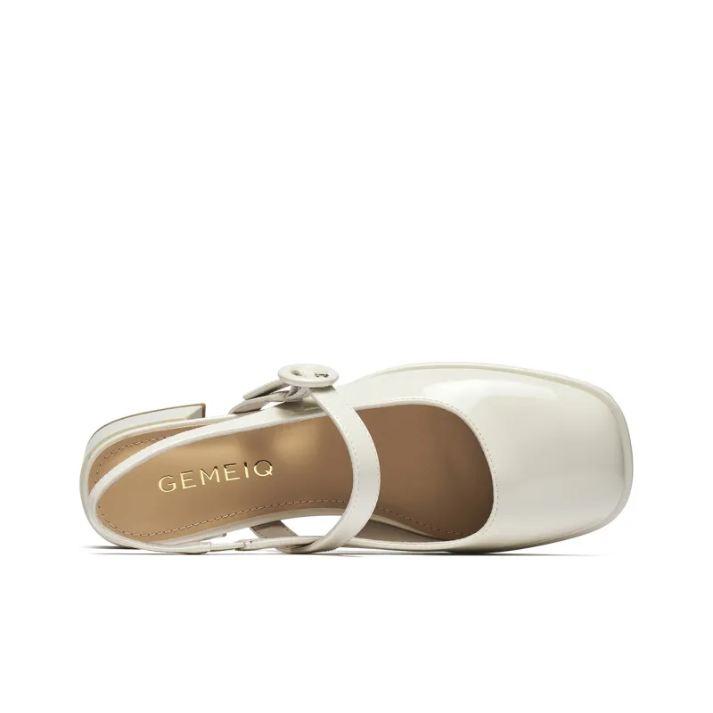 GEMEIQ High Heels Women's Ecru/Cream Apricot-3