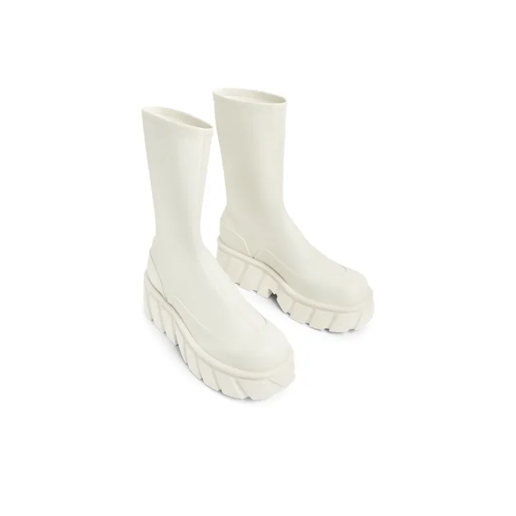 CHARLES&KEITH Ankle Boots Women's Black/Composite Color/Milk White-9