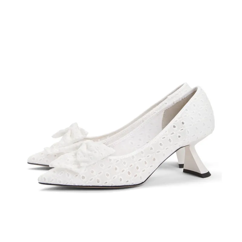 CHARLES&KEITH Wedding Slim Heel High Heels Women's White-2