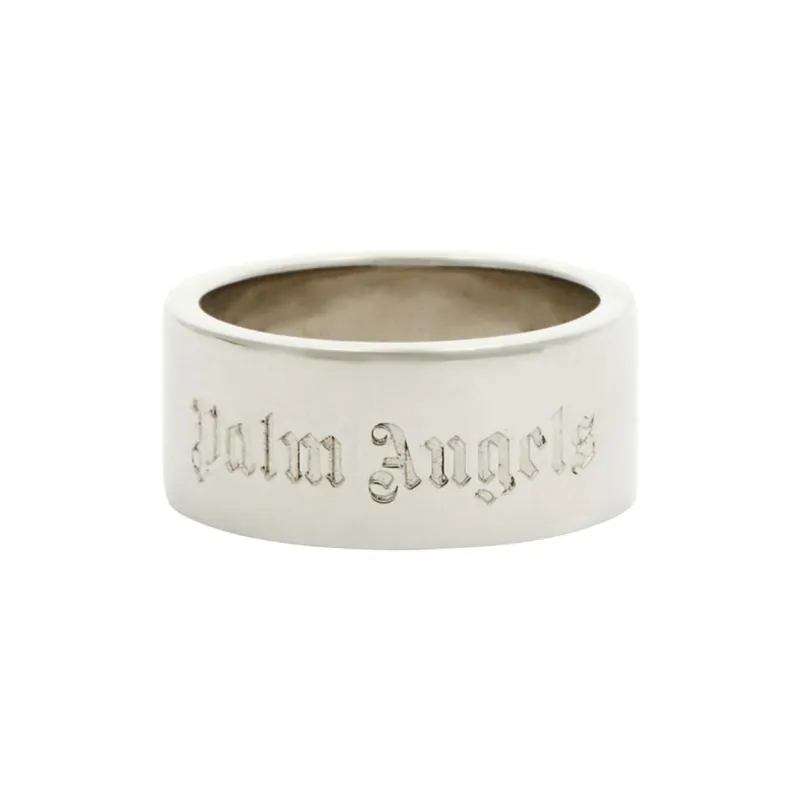 PALM ANGELS Logo Engraved Ring-0