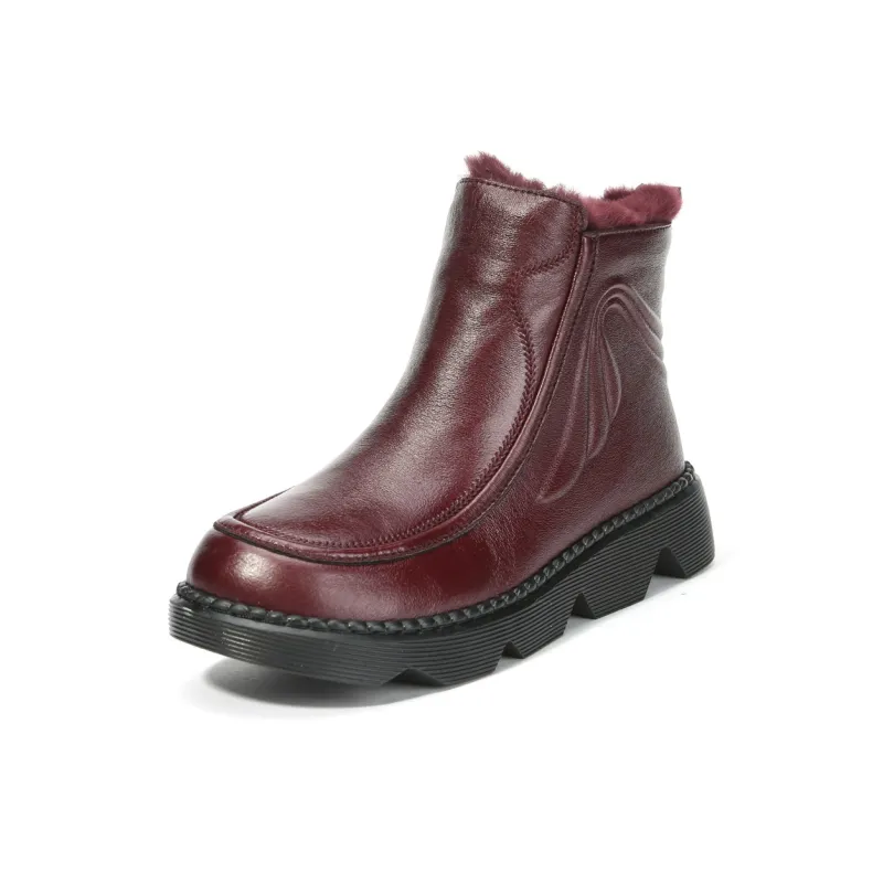 Old Meihua Ankle Boots Women's Black/Burgundy-7
