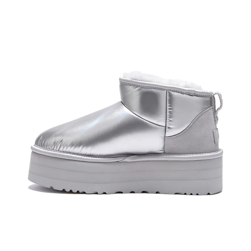 UGG Ultra Mini Platform Hi Shine Boot Silver Women's-0