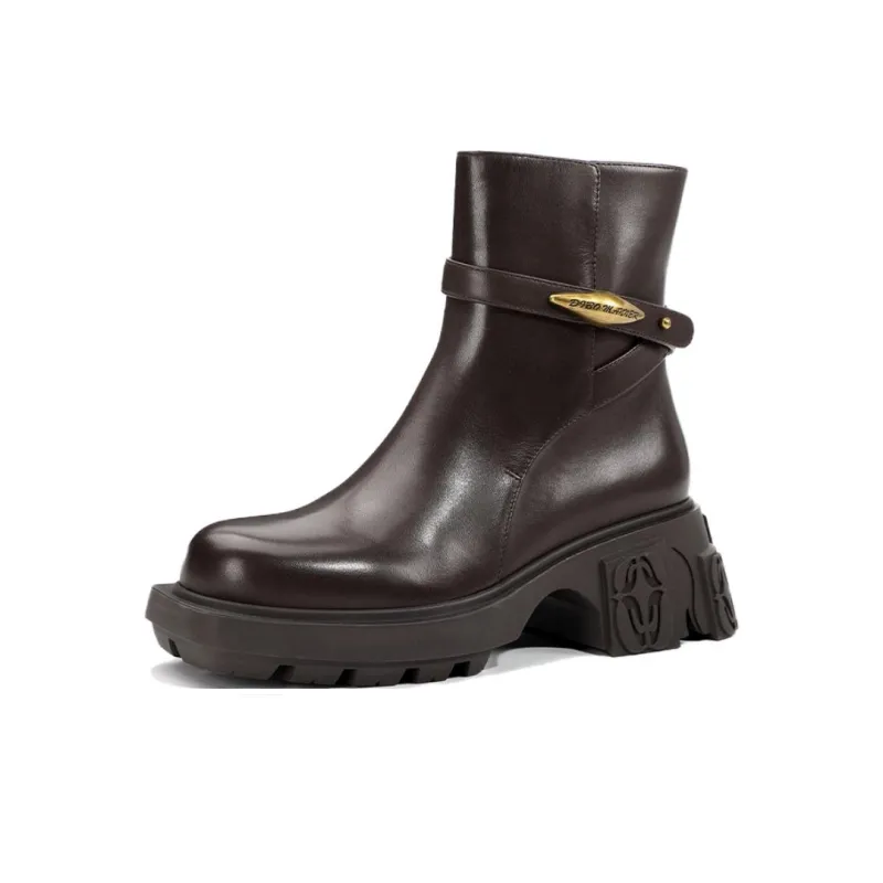 DIBO MANNER Astral Series New Arrival Martin Boots Versatile Chunky Heel Ankle Boots-7