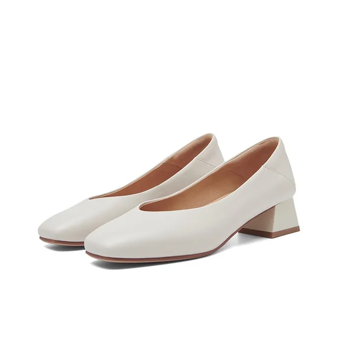 PT'SON Chunky Heel High Heels 4cm Women's-4