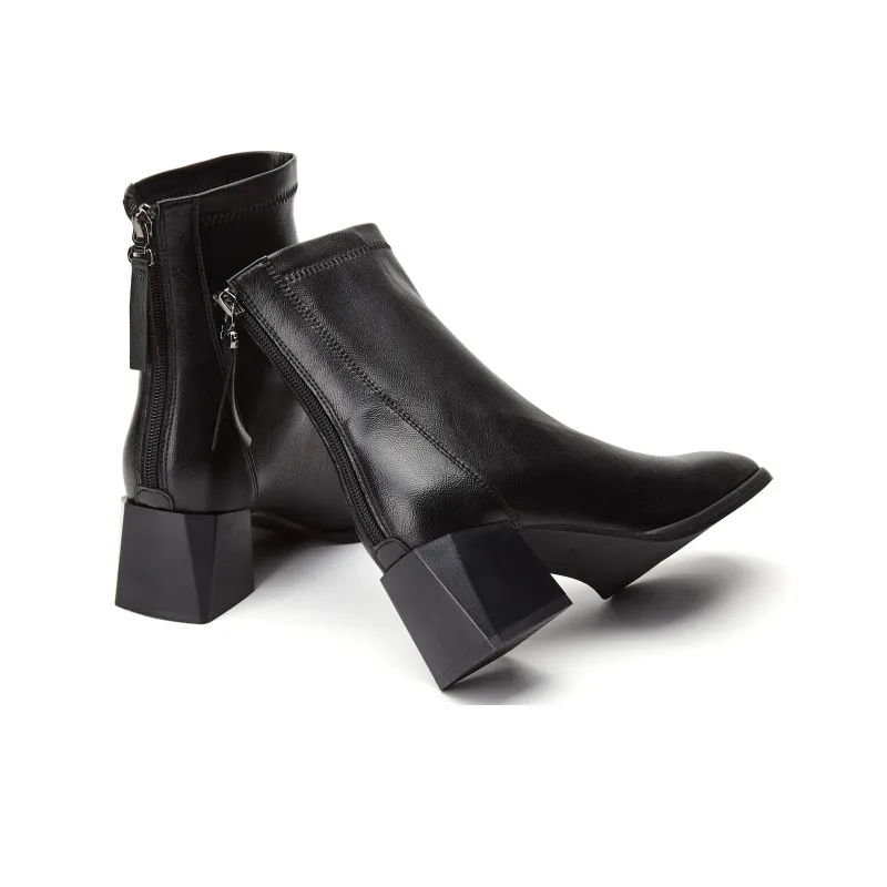 DAPHNE Ankle Boots Women's Black/Beige-3