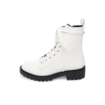 STEVE MADDEN Martin Boots Women's White