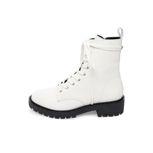 STEVE MADDEN Martin Boots Women's White