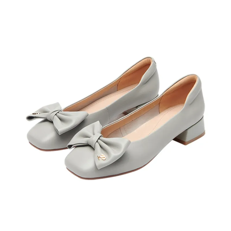 PT'SON Chunky Heel High Heels Heel Height 3.3cm Women's-7