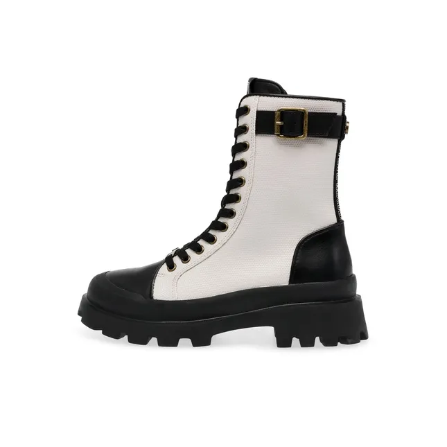 STEVE MADDEN Martin Boots Women's Olive Green/White-4