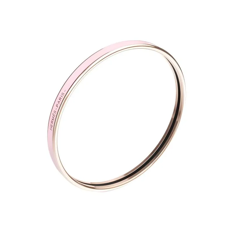 HERMES Enamel Bangles Women's Rose Gold, Pure Pink-1