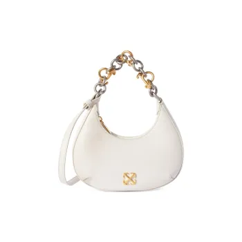 OFF WHITE Hemisphere Logo Plaque Zipped Shoulder Bag
