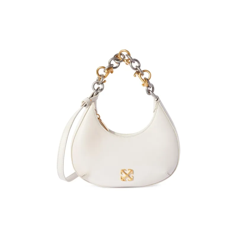 OFF WHITE Hemisphere Logo Plaque Zipped Shoulder Bag-0