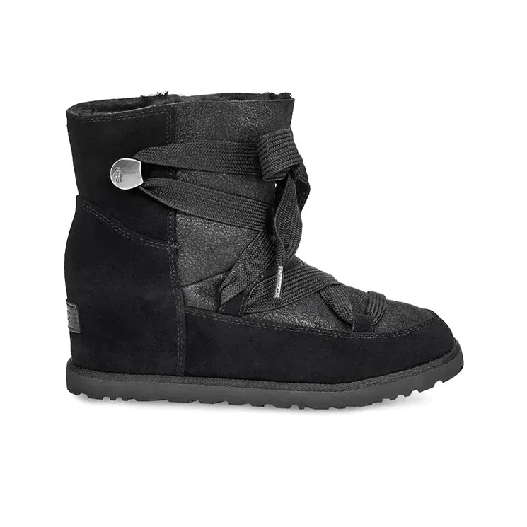 UGG Classic Femme Lace Up Snow Boots Black Women's-1