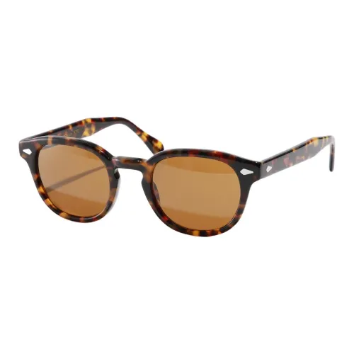 MOSCOT Acetate Oval Sunglasses Men's Black Red