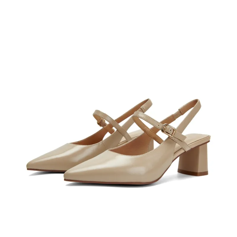 PT'SON Chunky Heel High Heels 5.3cm Women's-13