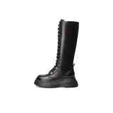 Platform Lace-Up Fleece-Lined-Black