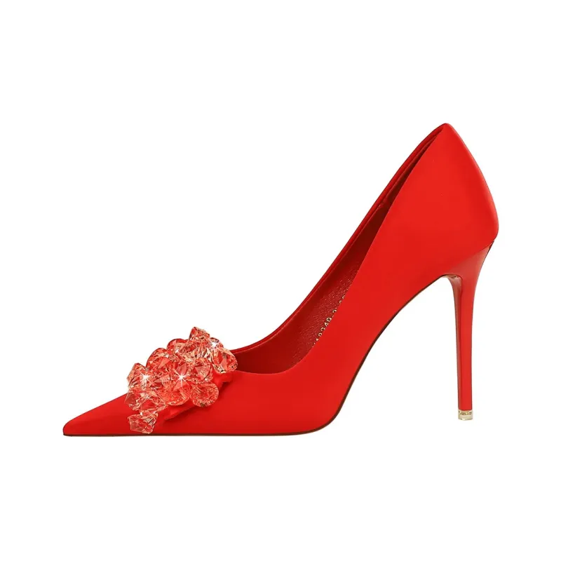 QITUMAUL Slim Heel High Heels Women's-4