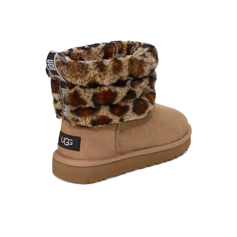 UGG Fluff Mini Quilted Leopard Fleece Lined 'Leopard Print' Women's-3