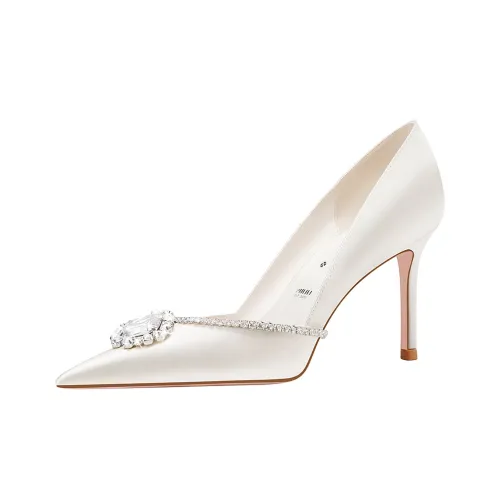 Ruby L Slim Heel High Heels 8.5cm Women's White