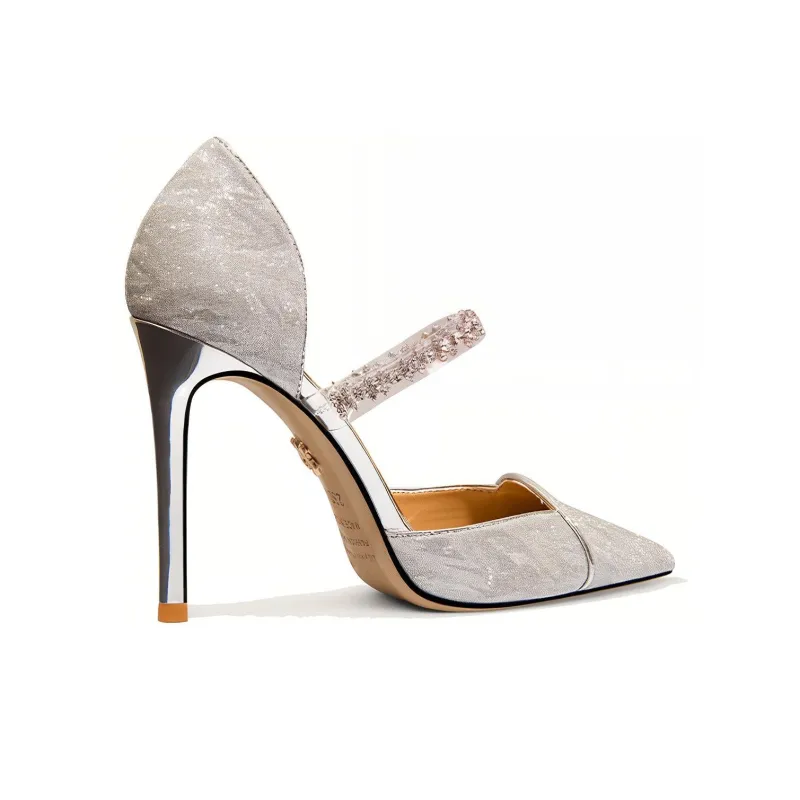 Lily Wei Romantic Galaxy Slim Heel High Heels 10cm Women's Silver-1