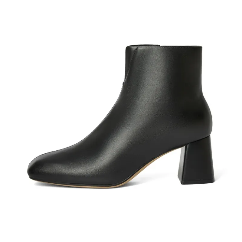 BELLE Ankle Boots 6cm Women's Apricot Brown Black-0