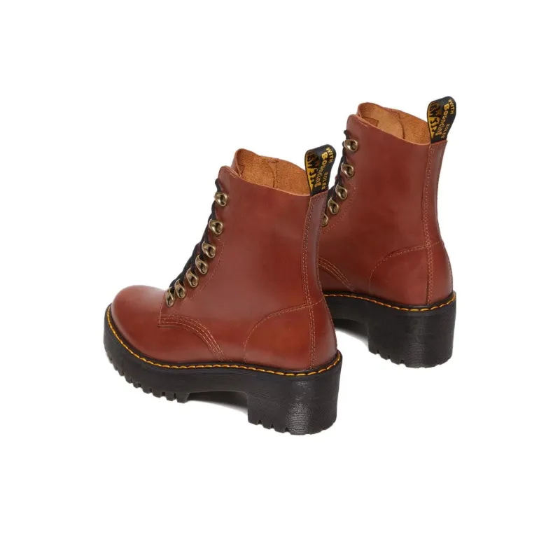 Dr.Martens LEONA Ankle Boots Women's Brown Red-3