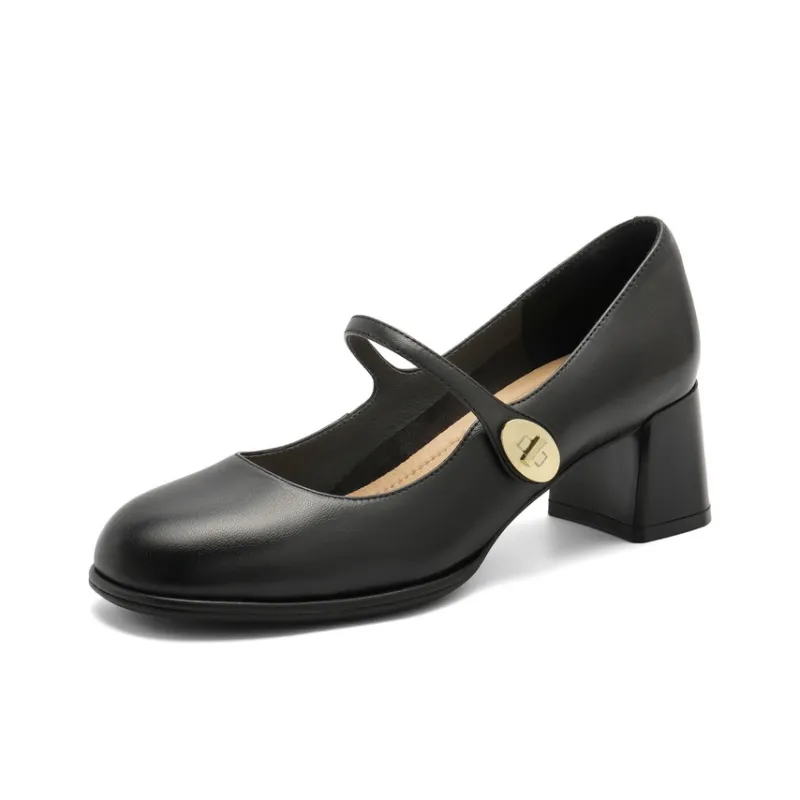 BELLE Block Heel High Heels 5cm Women's-5
