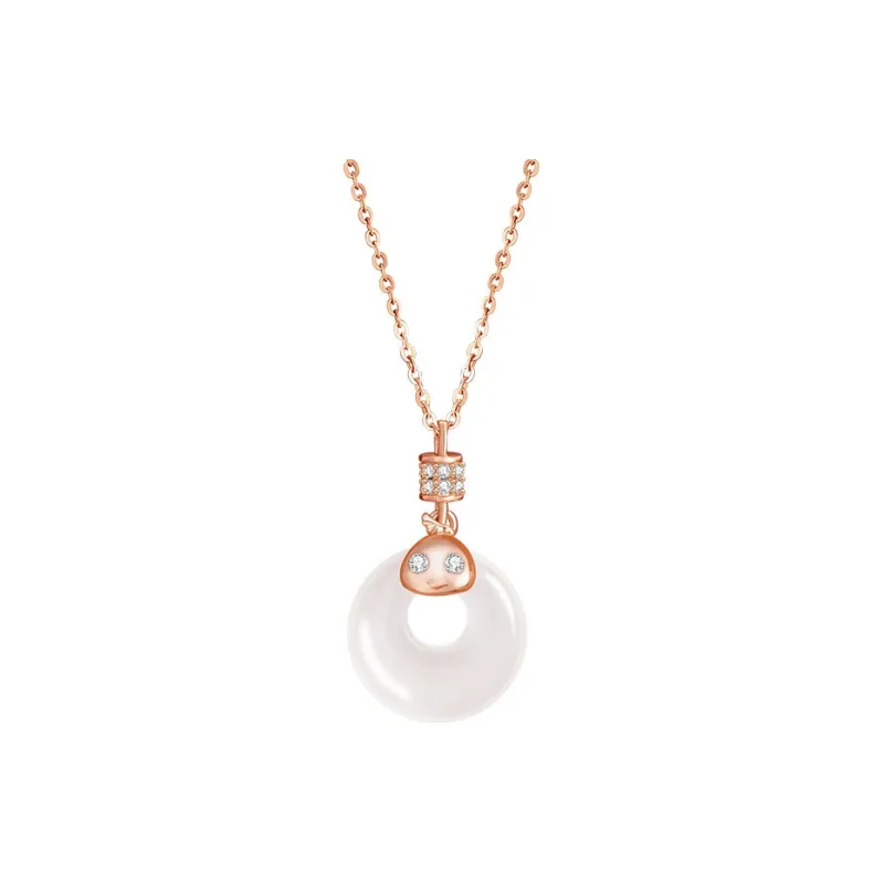Strange Snow Chalcedony Necklaces Unisex-13