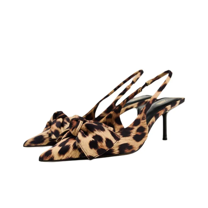 ZARA Slim Heel High Heels 6.5cm Women's Brown-1