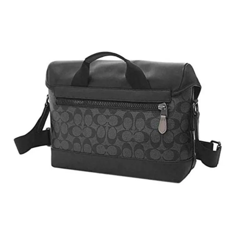COACH Leather Cycling Bags Shoulder Bag Crossbody Bag Large Size Men's Black-3