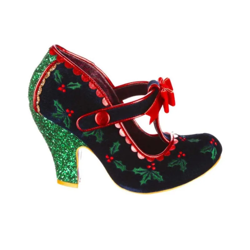 IRREGULAR CHOICE Perfect Parcel High Heels Unisex Black Green Red-1