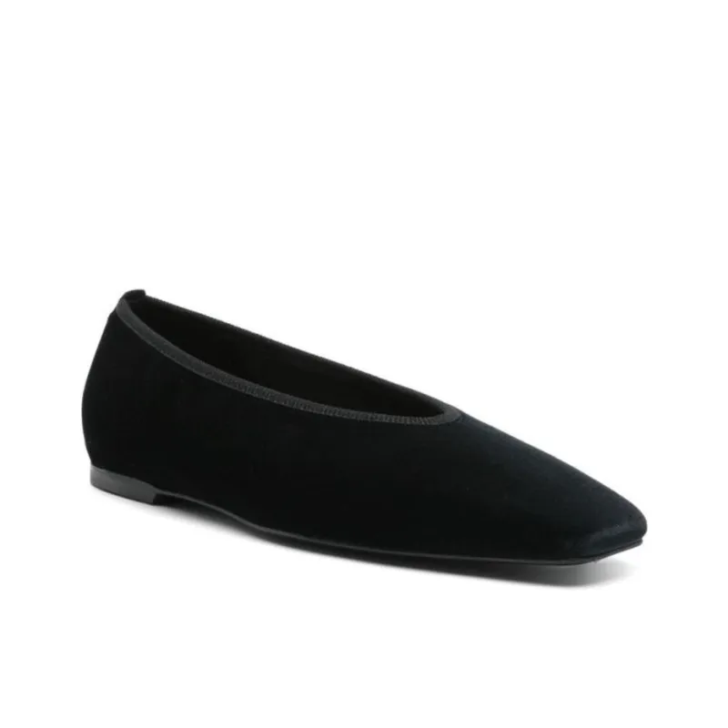 TOTEME Minimalist Velvet Ballerina Shoes Women's-2