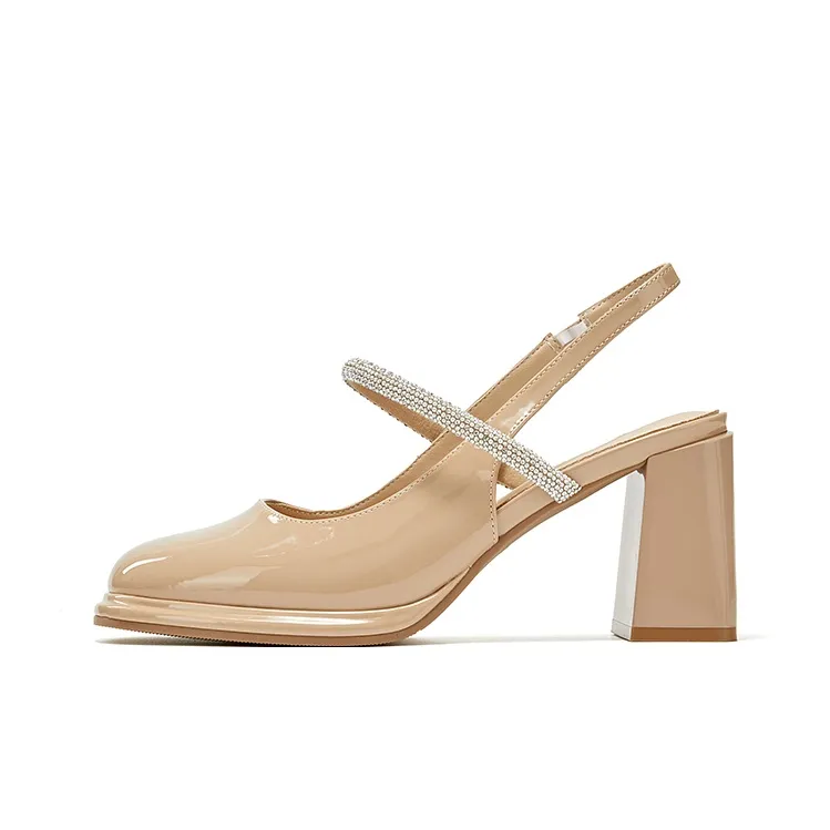 GNSJ Chunky Heel High Heels 8cm Women's-6