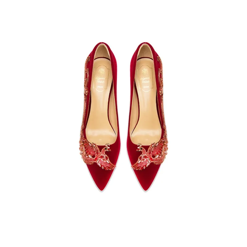 Holy Rose High Heels Women's Burgundy-2