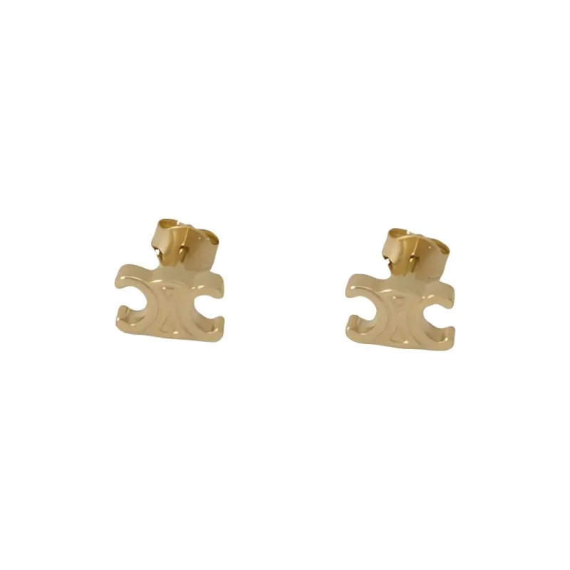 CELINE Triomphe Studs In Brass With Gold Finish-4