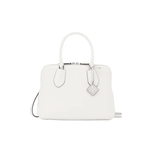TORY BURCH Litchi Grain Leather Trampoline Bag Shoulder Bag Crossbody Bag Handbag Medium Size Women's White
