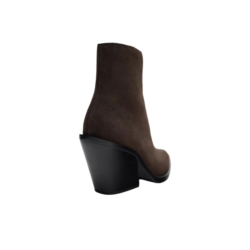 ZARA Ankle Boots 9cm Women's Brown-4